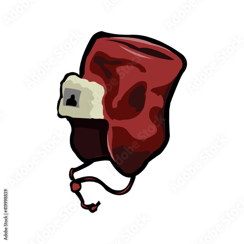 Russian cap with earflap isolated on a white background in EPS10