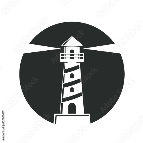 lighthouse illustration at night  photo