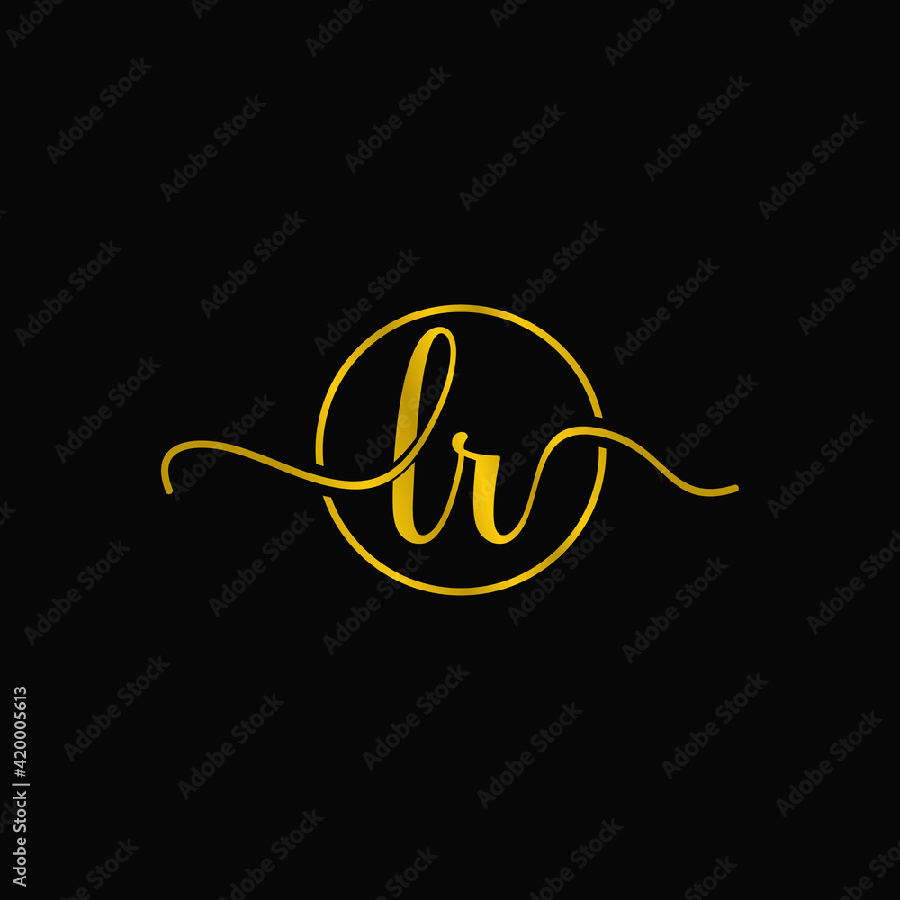 golden script l r logo vector golden script l r logo vector