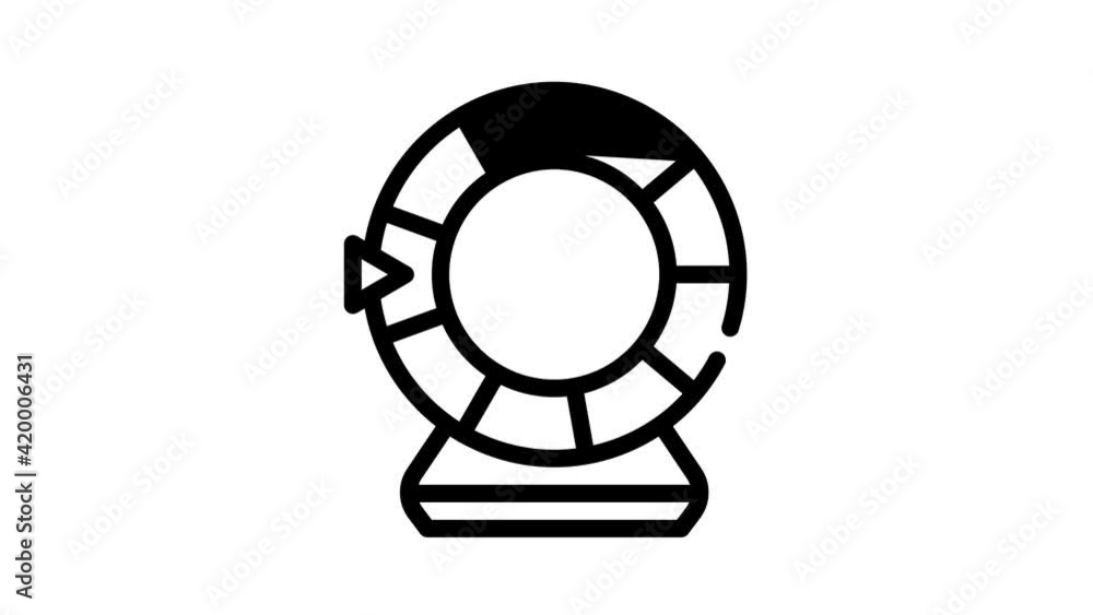 lottery wheel black icon animation lottery wheel black icon animation