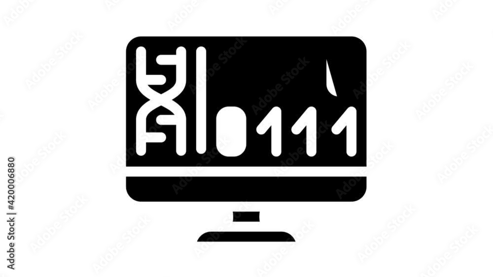 generating protein cell using computer code glyph icon animation generating protein cell using computer code glyph icon animation