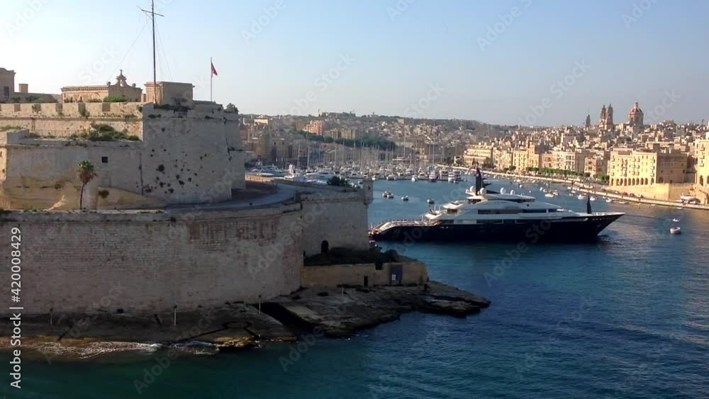 Malta entering the port of Valletta by cruise ship Malta entering the port of Valletta by cruise ship