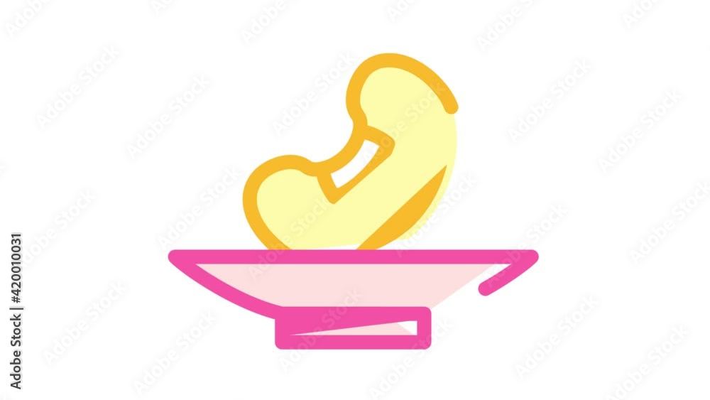 soy bean on plate color icon animation soy bean on plate color icon animation