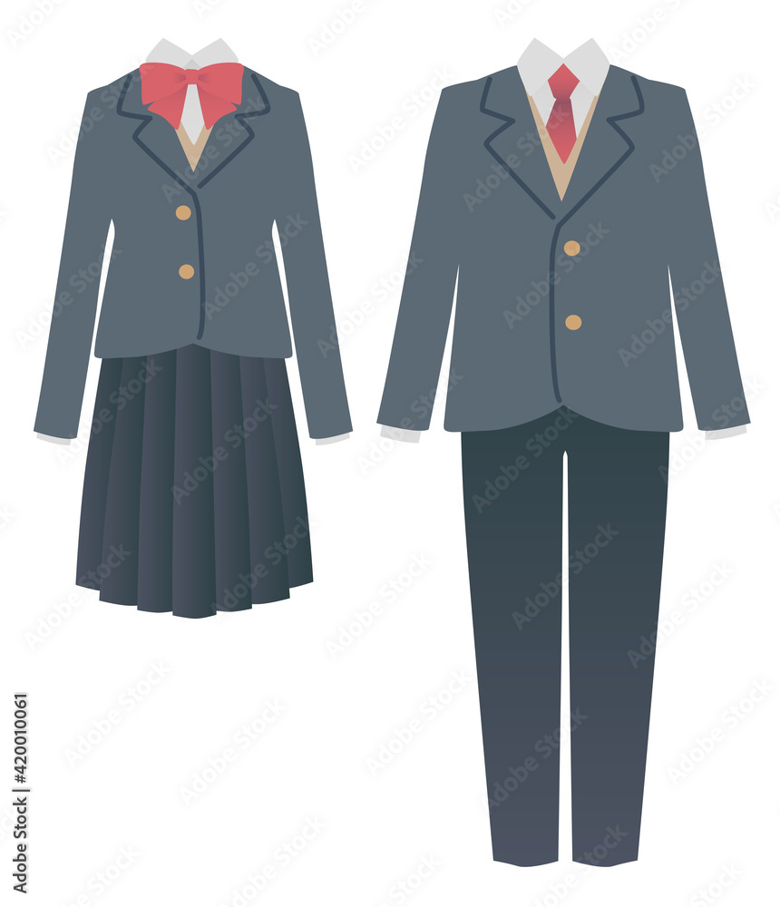 ブレザー制服のイラスト ブレザー制服のイラスト