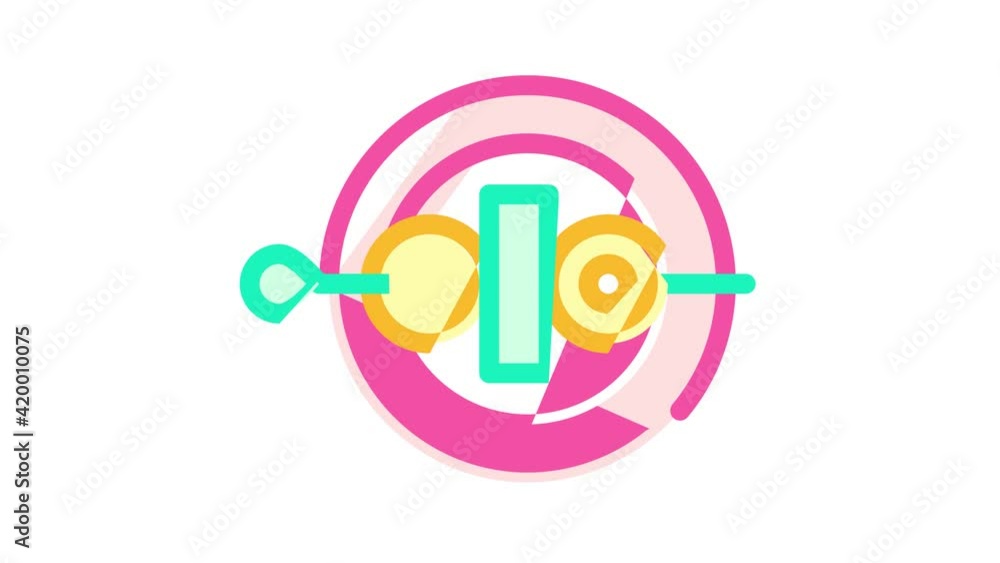 vegetable barbeque color icon animation vegetable barbeque color icon animation