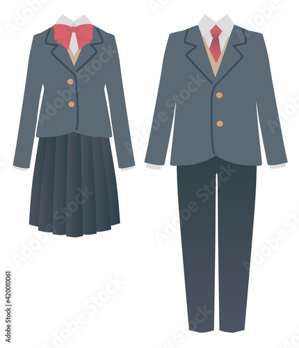 ブレザー制服のイラスト