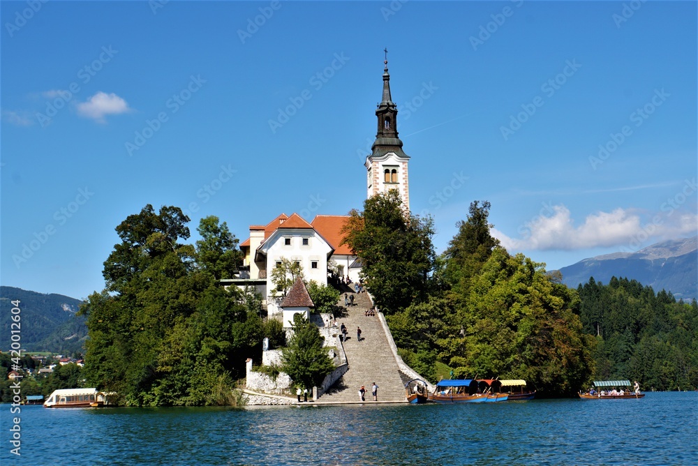 Church of the Assumption of Mary on Bled Island in Slovenia Church of the Assumption of Mary on Bled Island in Slovenia