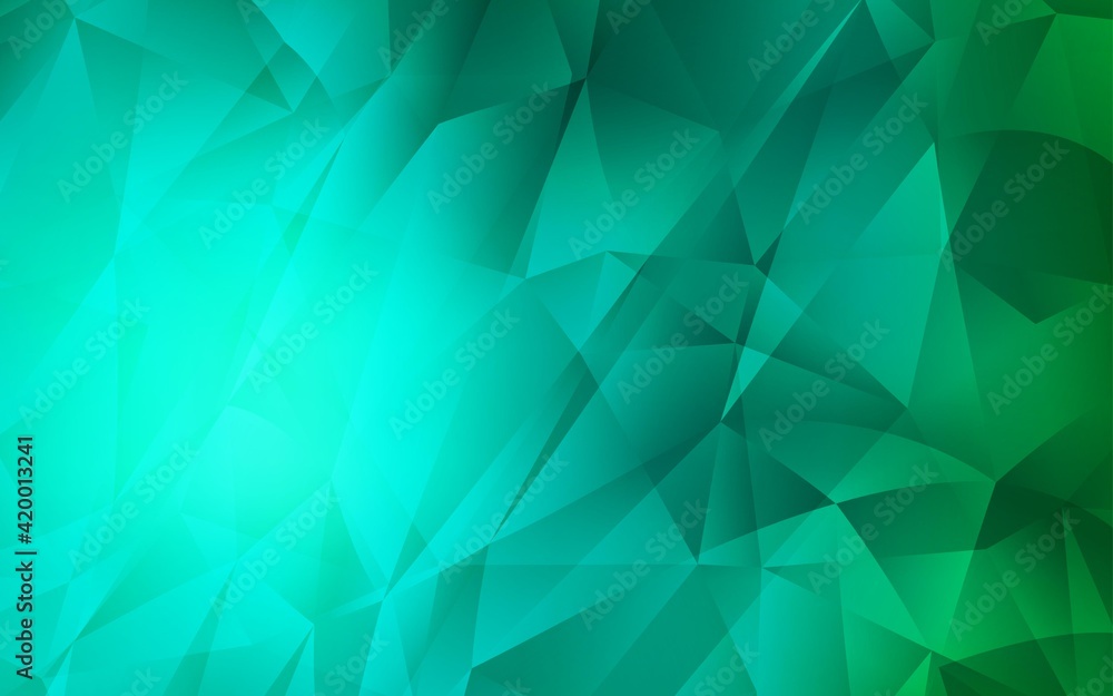 Fototapeta premium Light Green vector triangle mosaic background.