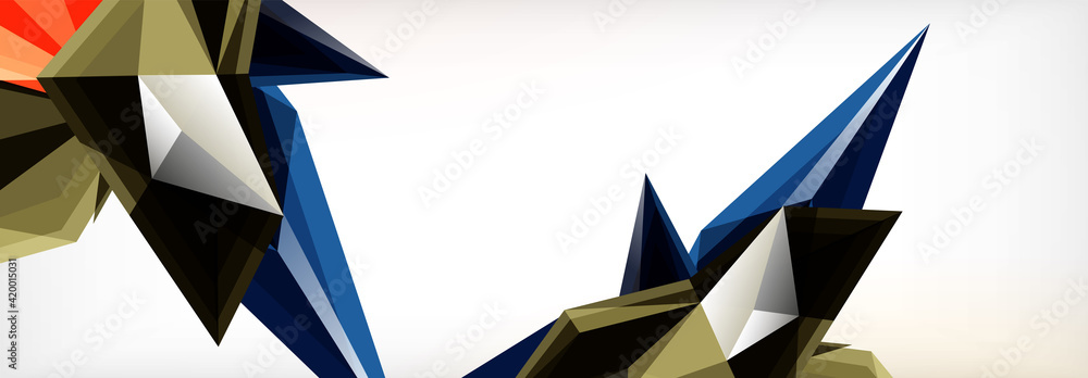 Vector 3d triangles and pyramids abstract background for business or technology presentations, internet posters or web brochure covers Vector 3d triangles and pyramids abstract background for business or technology presentations, internet posters or web brochure covers