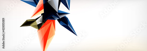 Vector 3d triangles and pyramids abstract background for business or technology presentations, internet posters or web brochure covers
