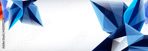Vector 3d triangles and pyramids abstract background for business or technology presentations, internet posters or web brochure covers