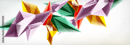 Vector 3d triangles and pyramids abstract background for business or technology presentations, internet posters or web brochure covers