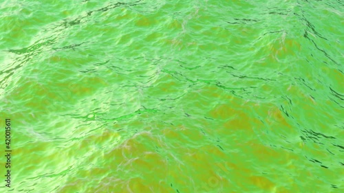 Green yellow ocean sea wave water