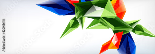 Vector 3d triangles and pyramids abstract background for business or technology presentations, internet posters or web brochure covers