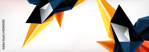 Vector 3d triangles and pyramids abstract background for business or technology presentations, internet posters or web brochure covers