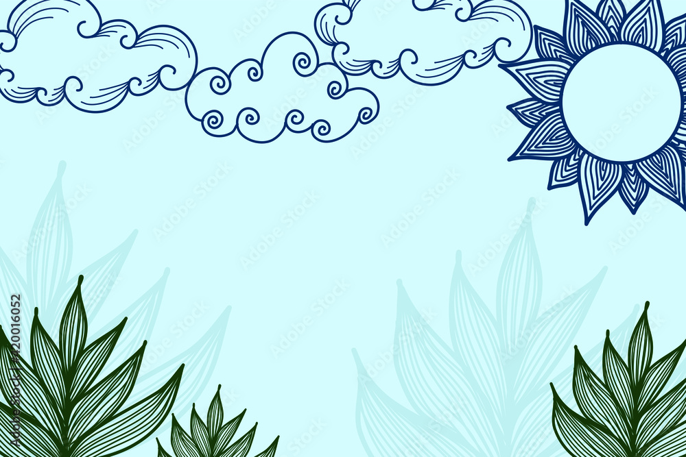 Obraz premium Vector illustration background with floral theme. Style with copy space for text. Backdrop for greeting cards, posters, banners, and placards. 