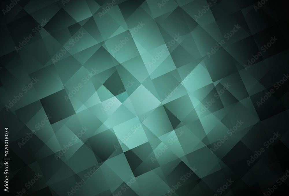 Obraz premium Dark Green vector background with rectangles.