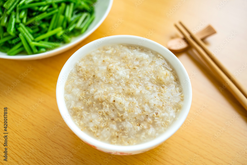 Chinese Food Weight Loss Set Quinoa Porridge with Fried Sweet Potato Stems Chinese Food Weight Loss Set Quinoa Porridge with Fried Sweet Potato Stems