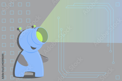 Background, advertising banner of robotics and technology.