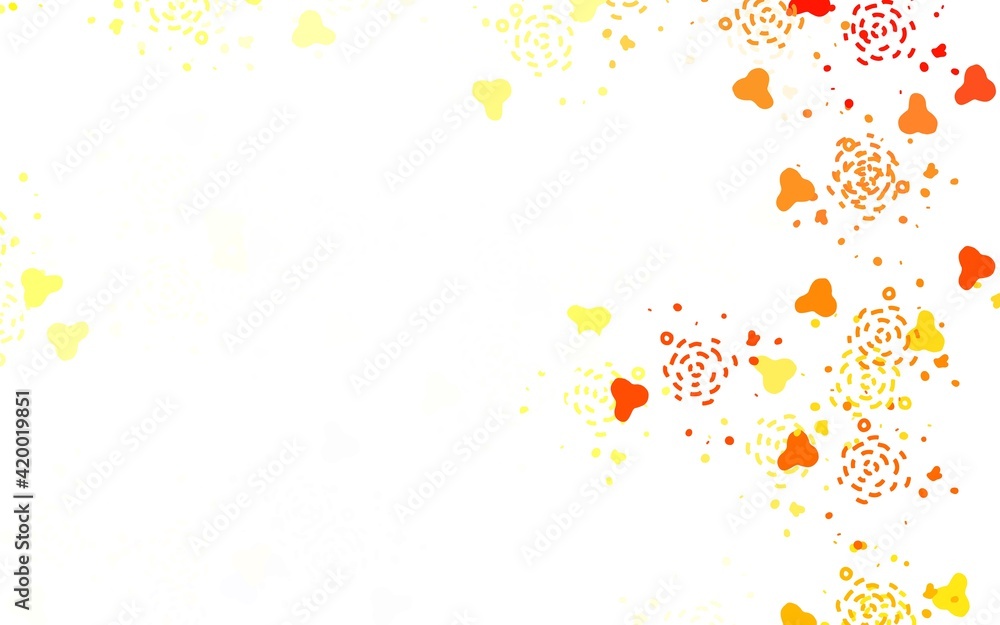 Light Red, Yellow vector backdrop with memphis shapes. Light Red, Yellow vector backdrop with memphis shapes.
