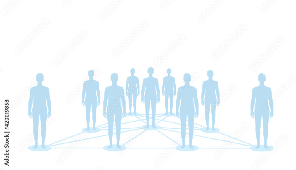 Silhouettes people connections. vector illustration Silhouettes people connections. vector illustration