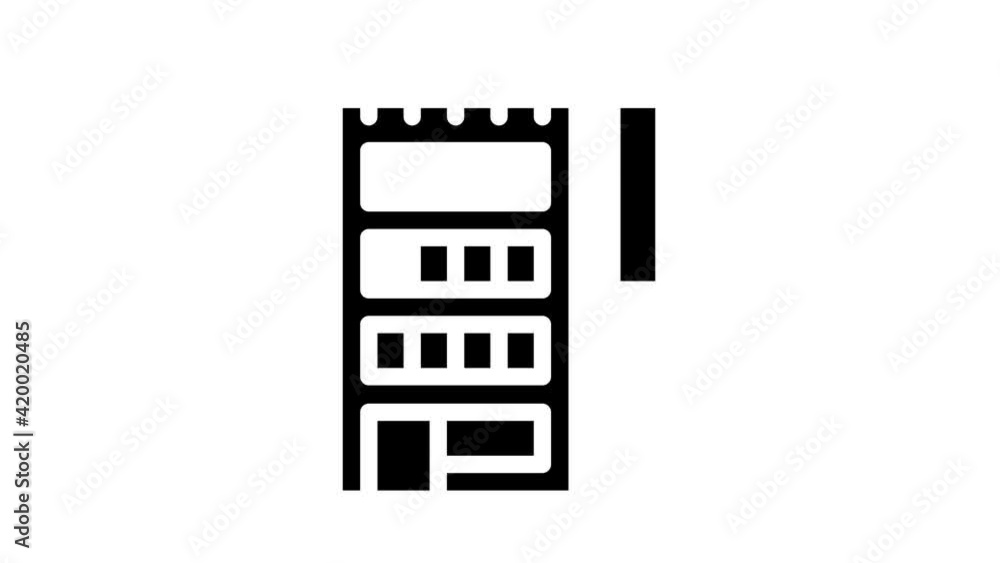 hotel building glyph icon animation