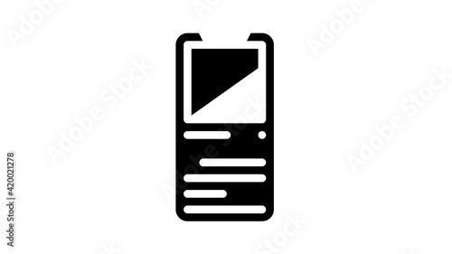 hashtag mobile screen glyph icon animation