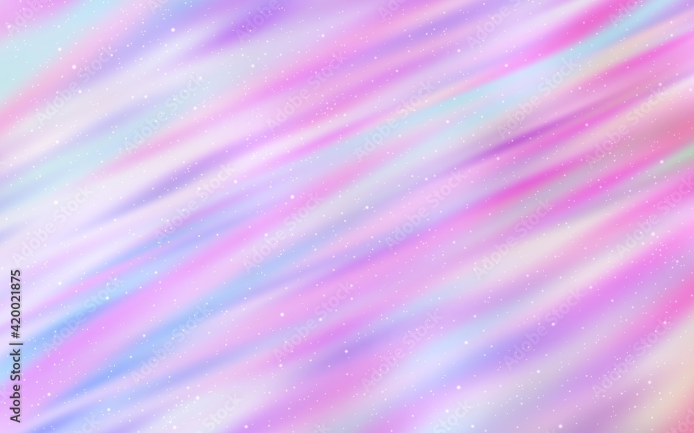 Light Purple, Pink vector pattern with night sky stars. - obrazy, fototapety, plakaty 
