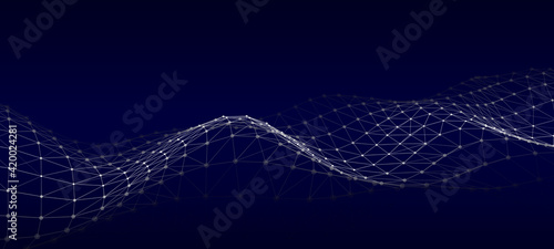 Vector futuristic wave. Digital technology. Big data.