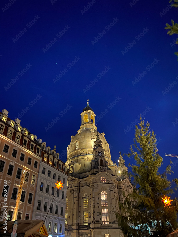 View of the dome of the Frauenkirche in Dresden, Germany