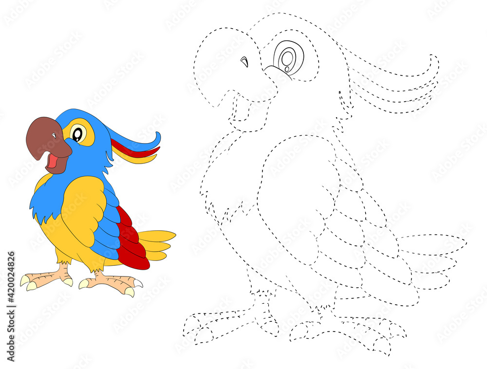 cute bird Coloring book puzzle game Animal education children ...