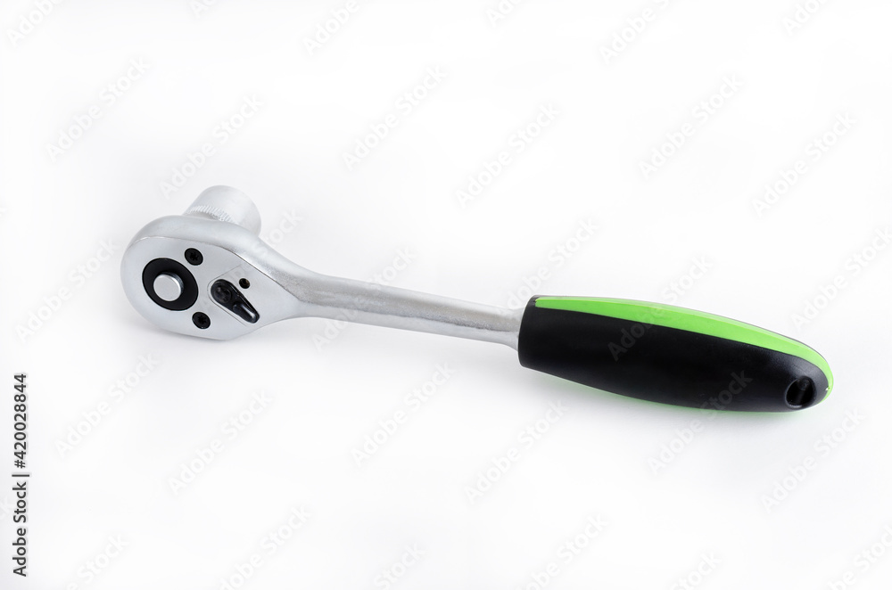 Ratchet wrench tool on a white background Ratchet wrench tool on a white background
