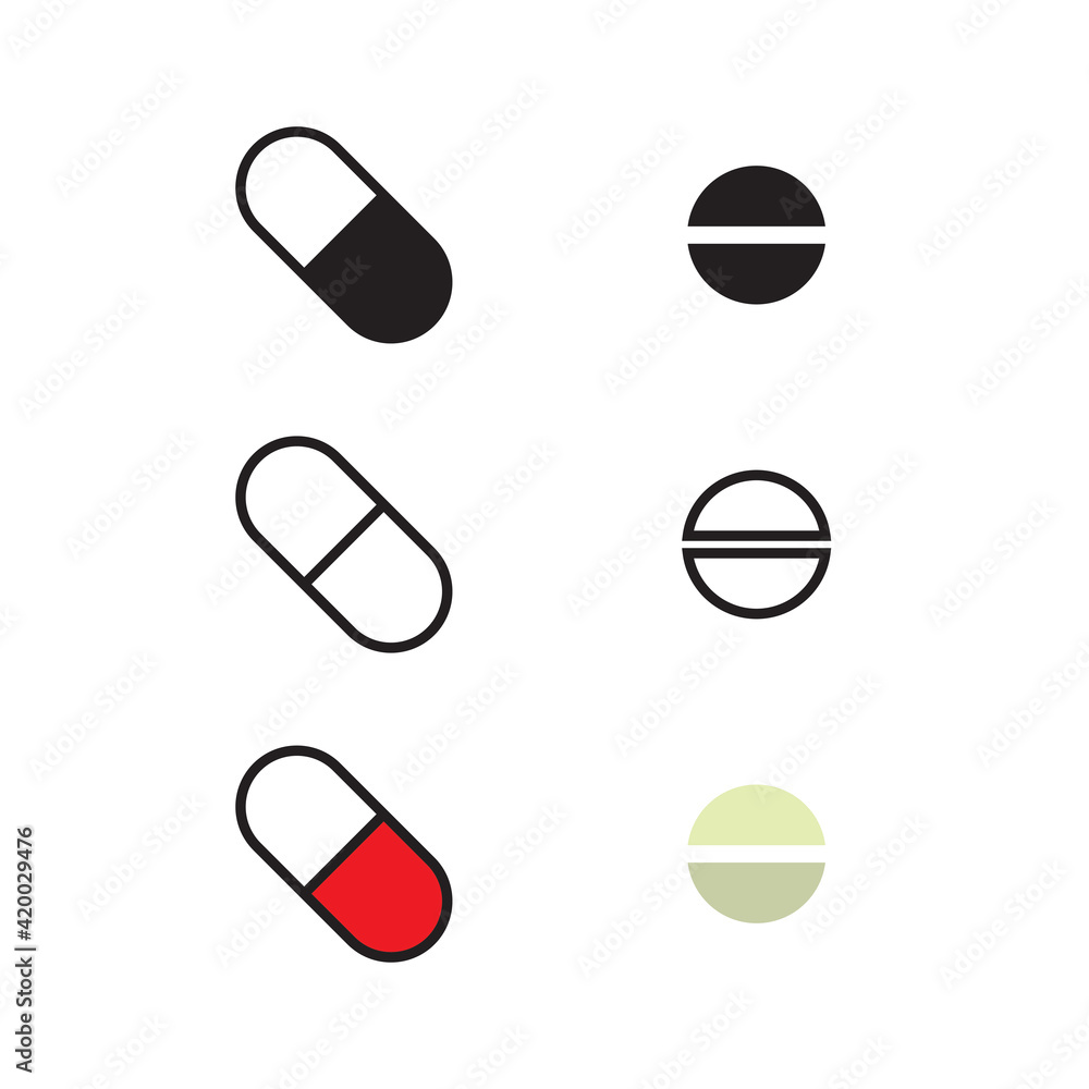 Pills icon. Capsule vector icon. Tablet symbol for your web site design
