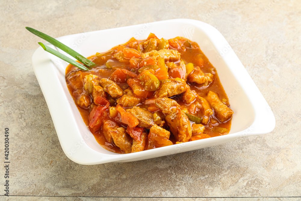 Meat goulash with vegetables Meat goulash with vegetables