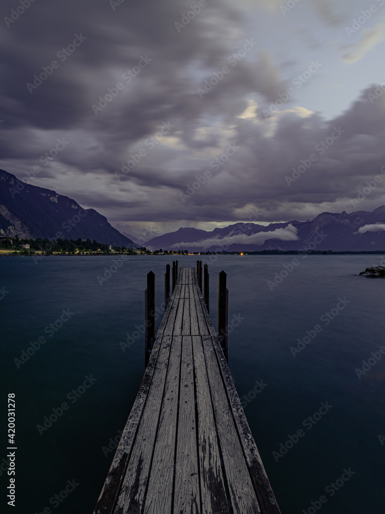 Obraz premium Abendstimmung am Genfer See