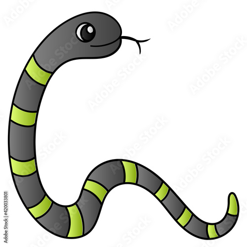 snake viper writhing, doodle icon image kawaii