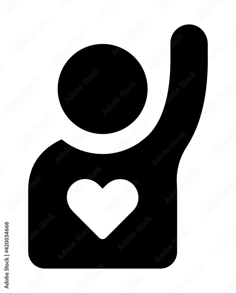 Raised hands volunteering with heart Raised hands volunteering with heart