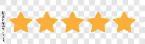 5 out of 5 stars rating. Five golden stars.