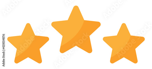 Three stars customer product rating review. Modern flat style vector illustration