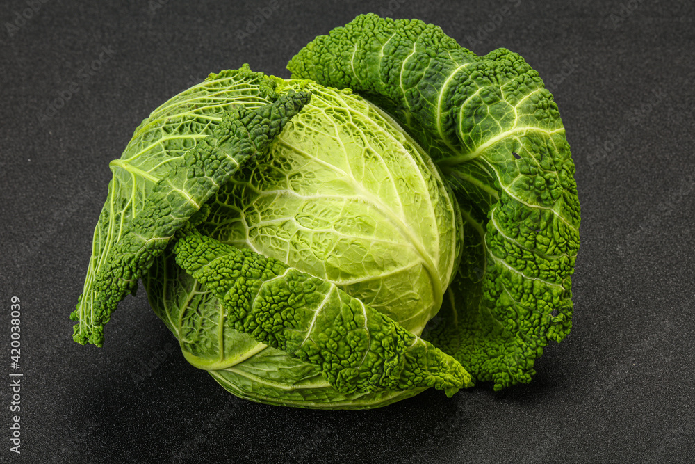 Fototapeta premium Organic Savoy Cabbage for cooking