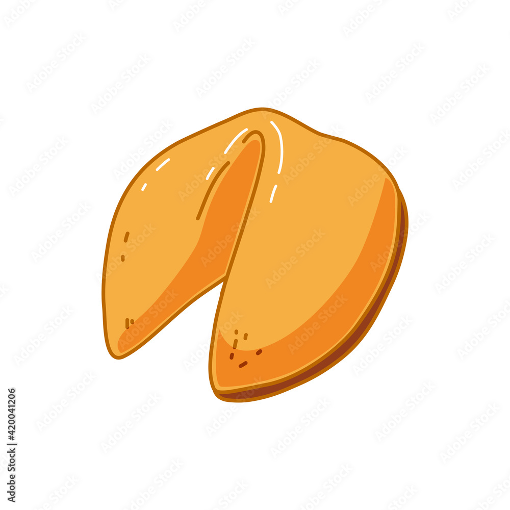 Chinese fortune cookies on a white background in cartoon style. Vector illustration. Chinese fortune cookies on a white background in cartoon style. Vector illustration.