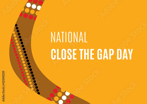 National Close the Gap Day vector. Health equity of Australia‚Äôs indigenous people illustration. Boomerang detail on a orange background vector. The third Thursday of March. Important day