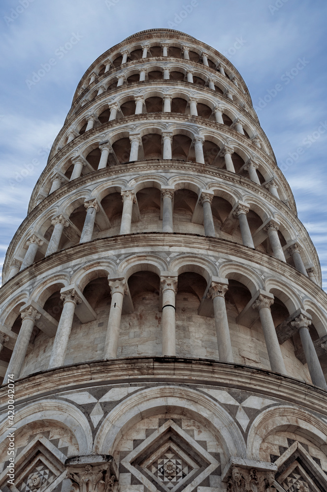Low angle photo of the leaning tower of Pisa, Italy