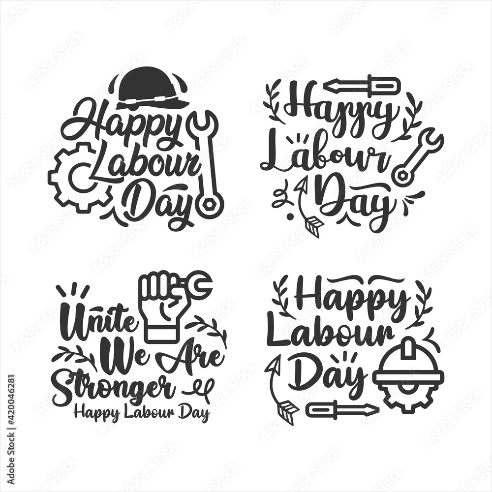Labor day lettering design collection Labor day lettering design collection
