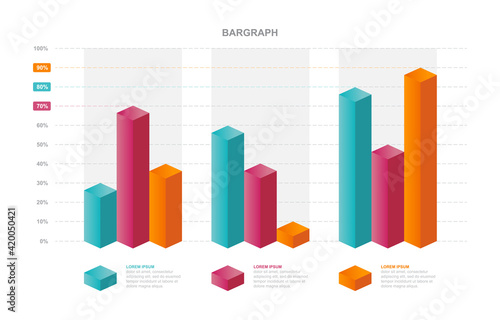 Bar Chart Graph Diagram Statistical Business Infographic Element Template