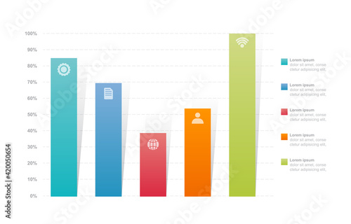 Bar Chart Graph Diagram Statistical Business Infographic Element Template