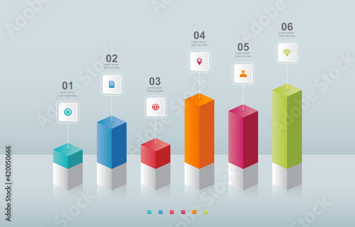 Bar Chart Graph Diagram Statistical Business Infographic Element Template