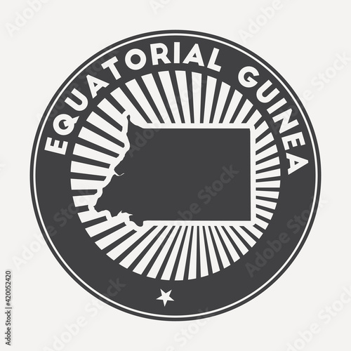Equatorial Guinea round logo. Vintage travel badge with the circular name and map of country, vector illustration. Can be used as insignia, logotype, label, sticker or badge of the Equatorial Guinea.