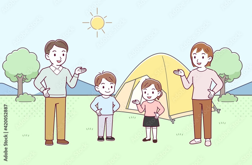 家族でキャンプ