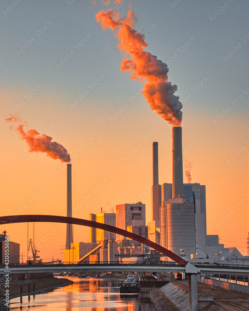 Großkraftwerk Mannheim Sonnenuntergang